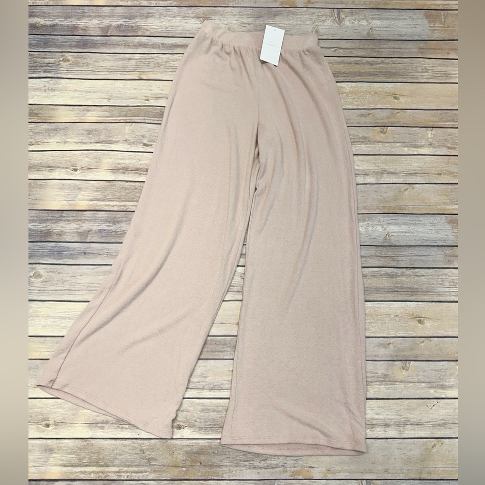 Kali Fashions Womens Knit Cozy Pajama Lounge Pants Light Pink Size S